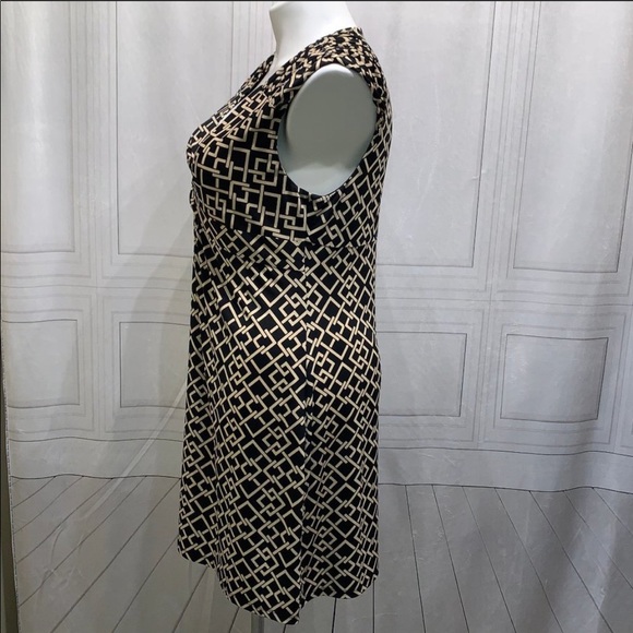 Kiara black tan/cream geometric print dress - Picture 5 of 8